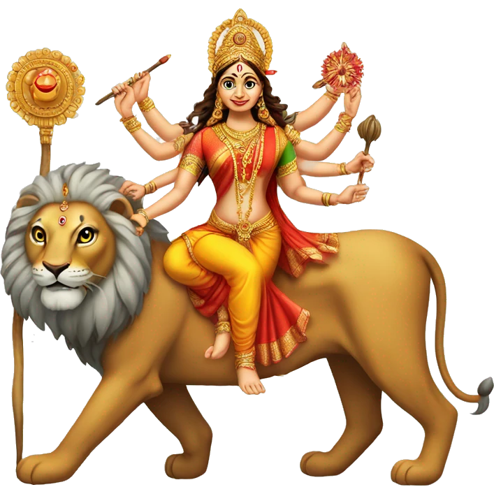 Maa durga on lion emoji