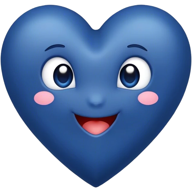 Dark Blue heart with the words Hi Cutie! in the middle  emoji