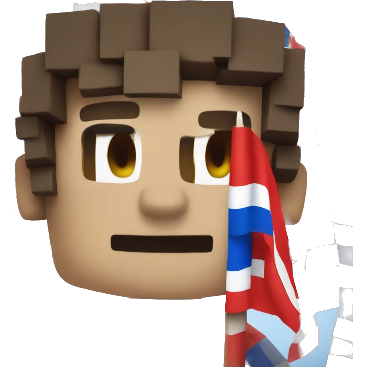 small Minecraft character holding flag  emoji