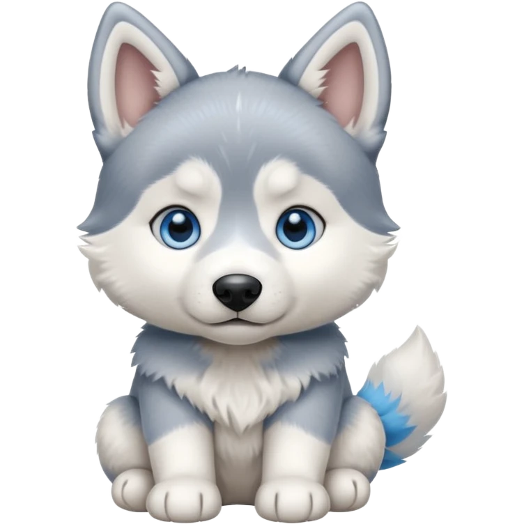 a sitting husky puppy emoji