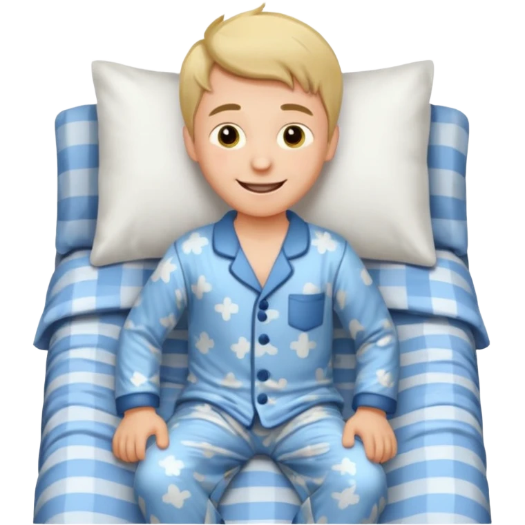 emoji- of a smiley boy getting up from a bed emoji
