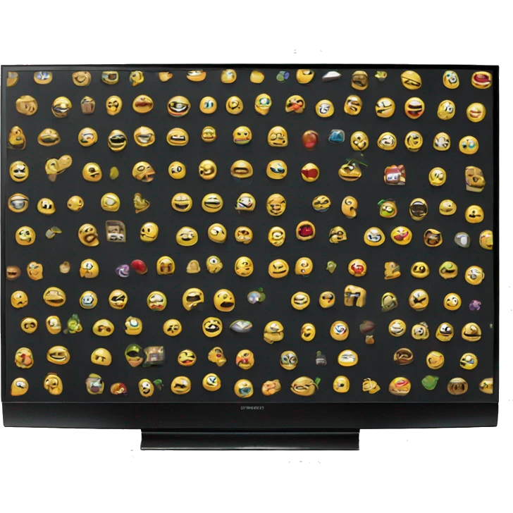 modern oled smart tv, black screen emoji