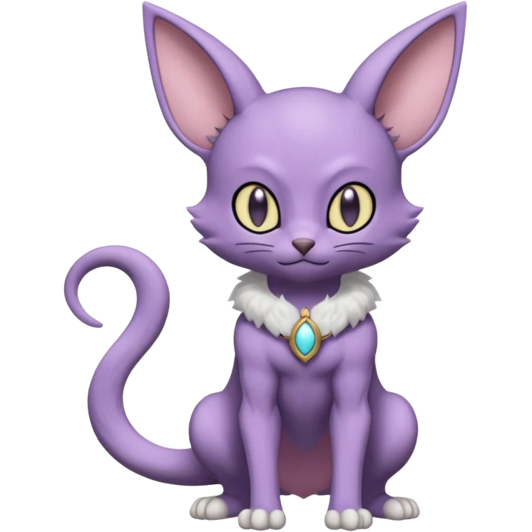 Pastel dull greyish anthropomorphic digitigrade Beerus-Lombax-Venom-Espurr-Minccino-fusion-animal-ET-species-creature, full body  emoji