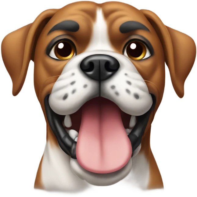 Winking boxer dog emoji