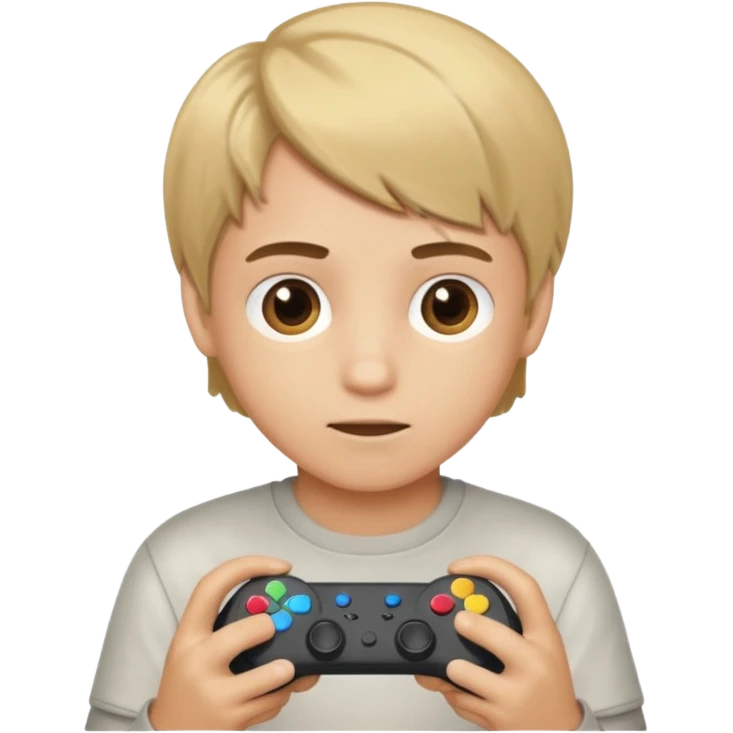 boy with dirty blonde hair and brown eyes gaming emoji