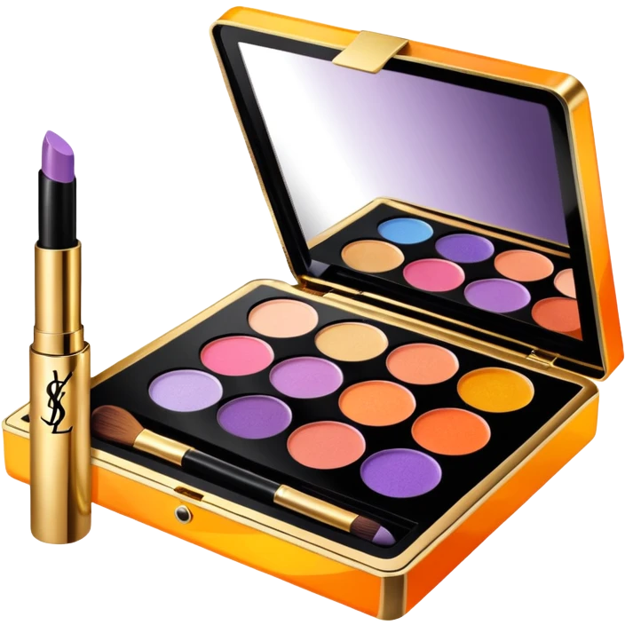 Make up kit YSL  lila yellow orange shell design emoji