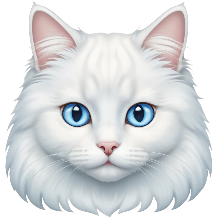 a brittish long haired white cat emoji