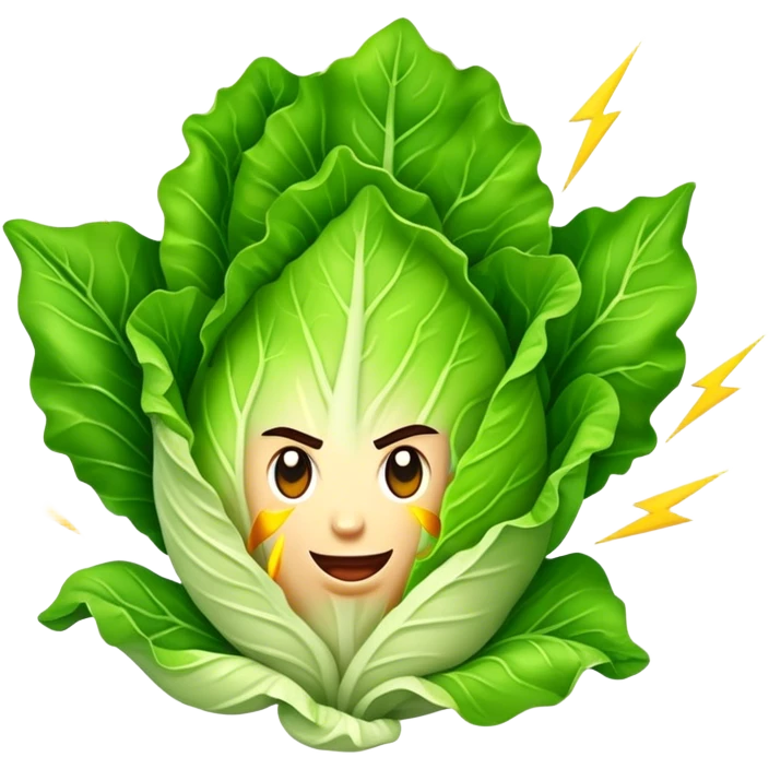 Lettuce with lightning bolt emoji