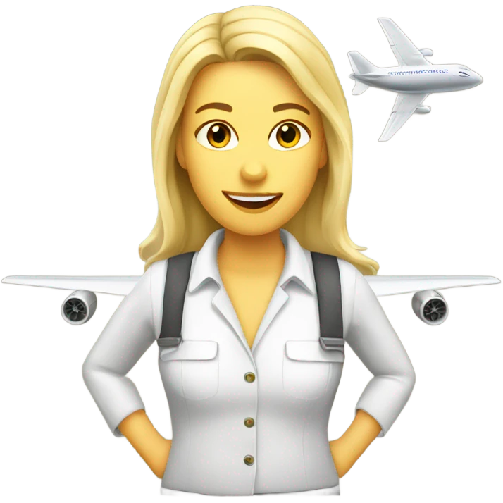 white woman farmer flying airplane emoji