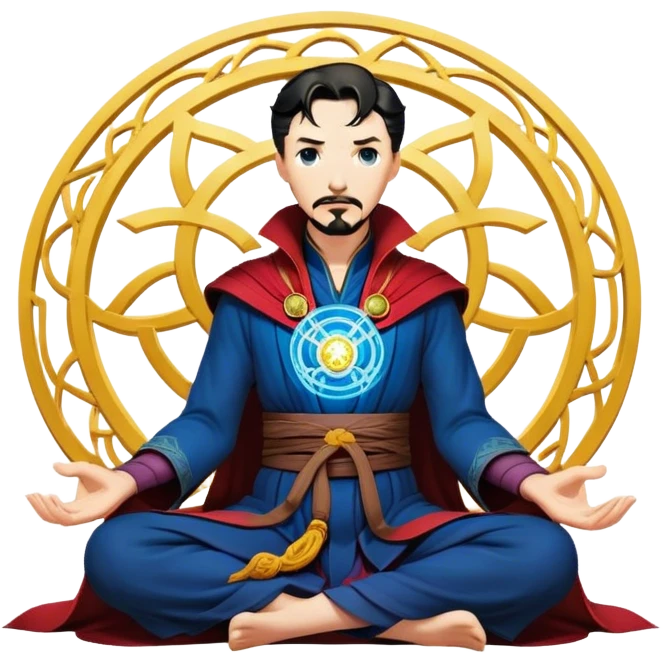 dr strange meditating and searching paths like in avengers movie emoji