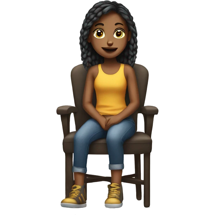 Girl sitting on a chair emoji