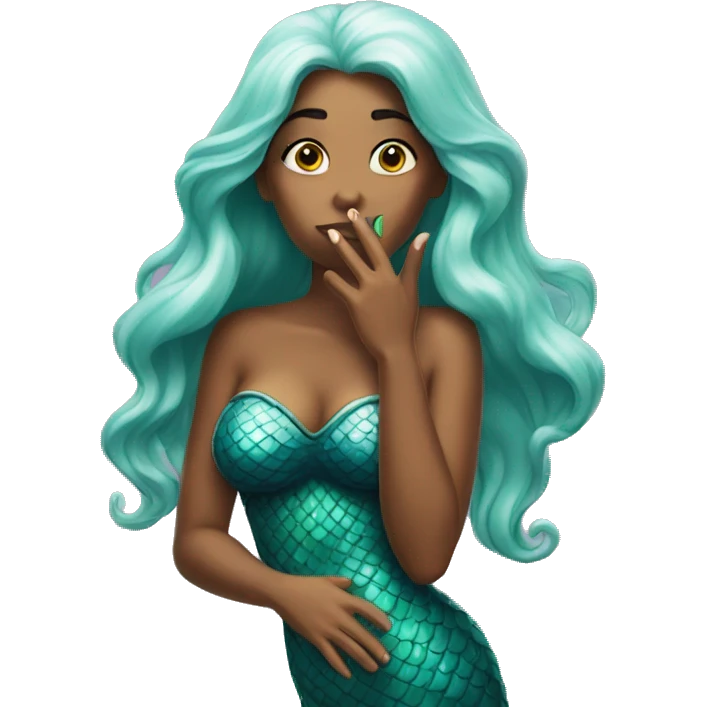 mermaid blowing kisses  emoji