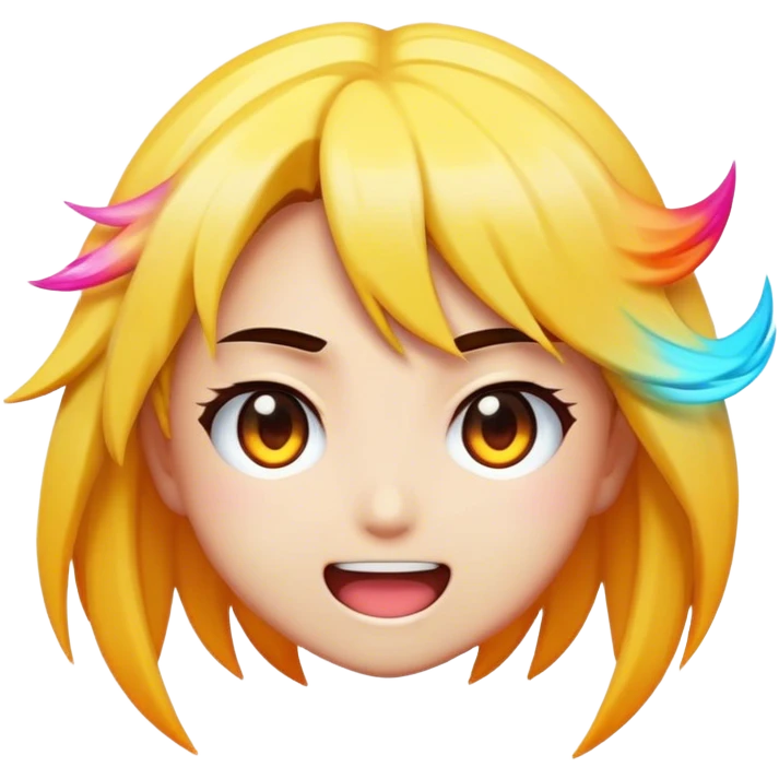 Cinematic Realistic Anime Pop Culture Emoji, featuring a dynamic, stylized portrayal of iconic anime characters rendered with vibrant textures and energetic, colorful lighting. emoji