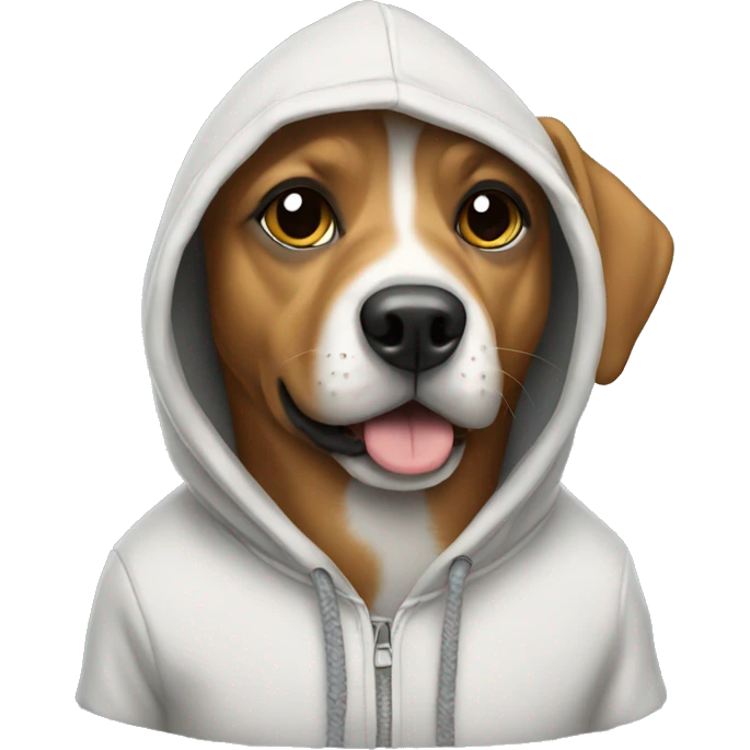 Dog wearing a hoodie emoji