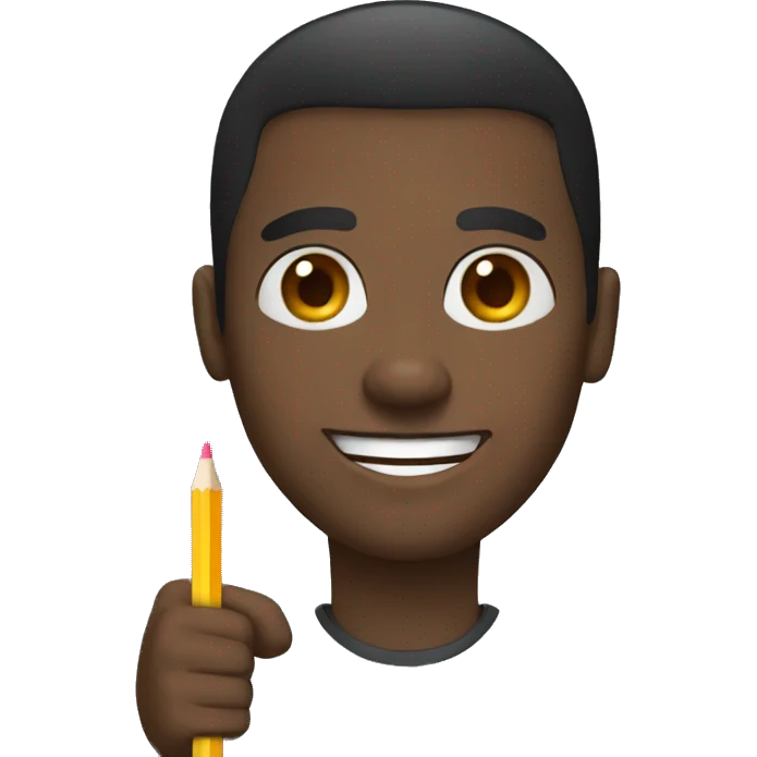black man thumb up with pencil emoji