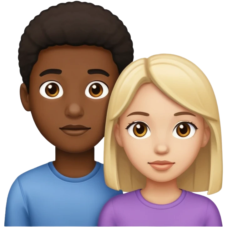 Black boy and light skinned girl emoji