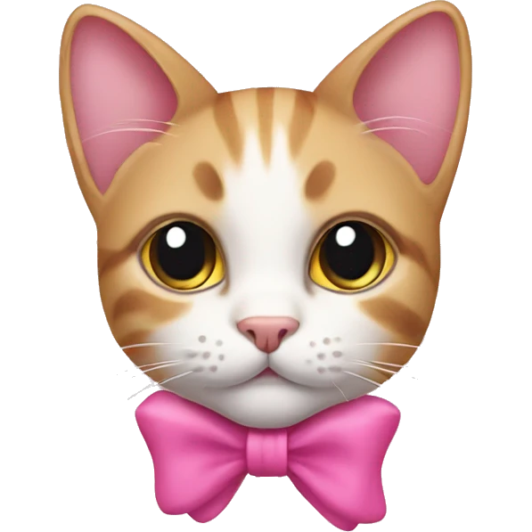 cat with a pink bow on her ear emoji