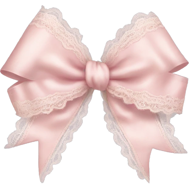 vintage rococo light pink bow with lace and frills emoji