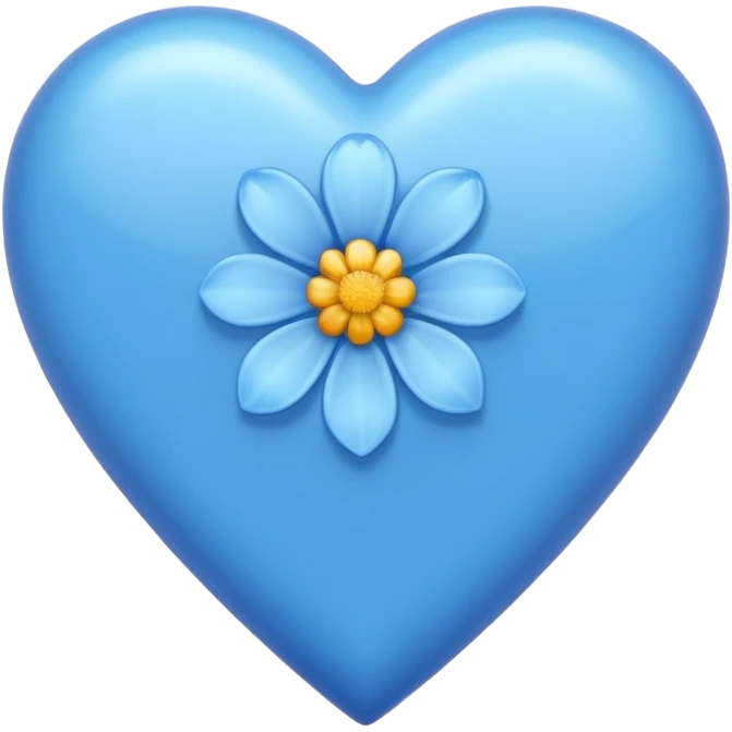 blue heart with a flower emoji