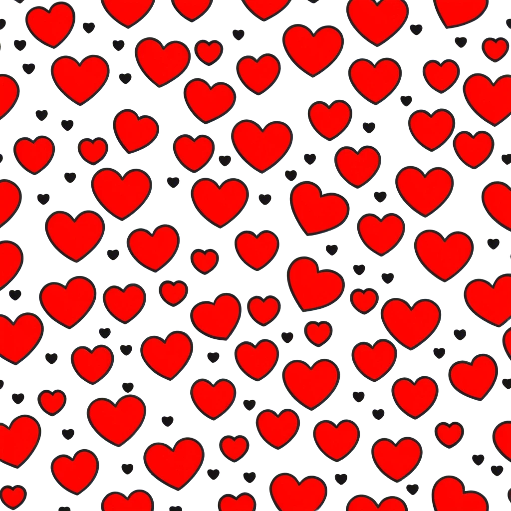 Lot of red small hearts in one big heart emoji