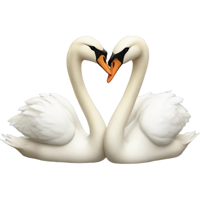 kissing swans  emoji