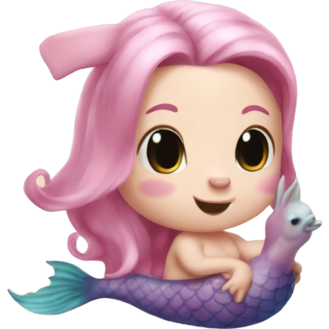 Bunny mermaid oink emoji