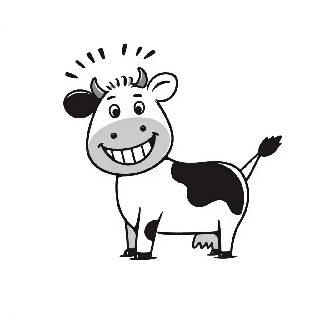 cow smiling widely showing big teeth emoji
