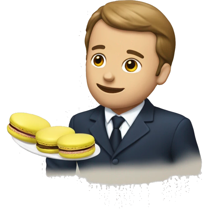 Macron qui mange des macarons emoji