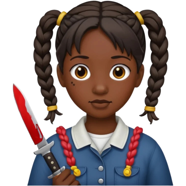 cara con moñitos y cuchillo emoji