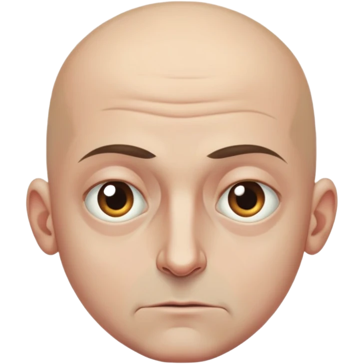 Steven Miller, bald, grim expression, narrow face, bottom lip sticking out, eyelids lower on outer sides emoji