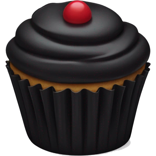 Black custard cupcake  emoji