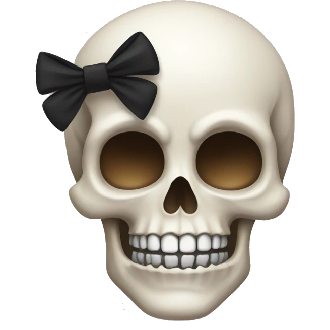 skull emoji with black bow emoji