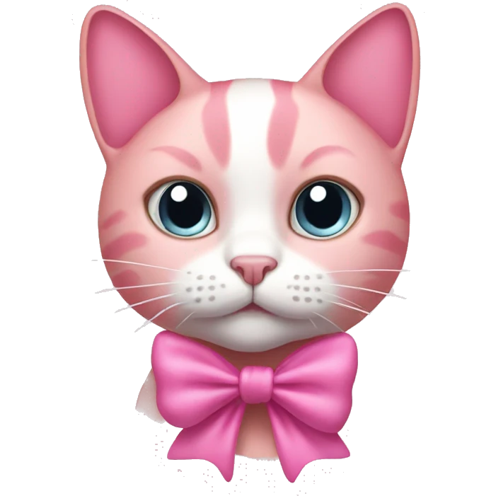 Pink cat with bow emoji