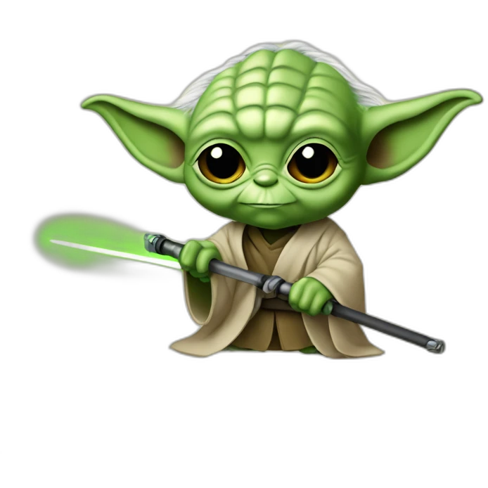 Yoda avec un sabre laser emoji