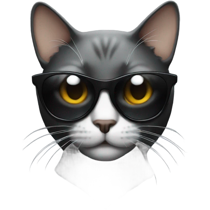 Cat black with sunglasses emoji