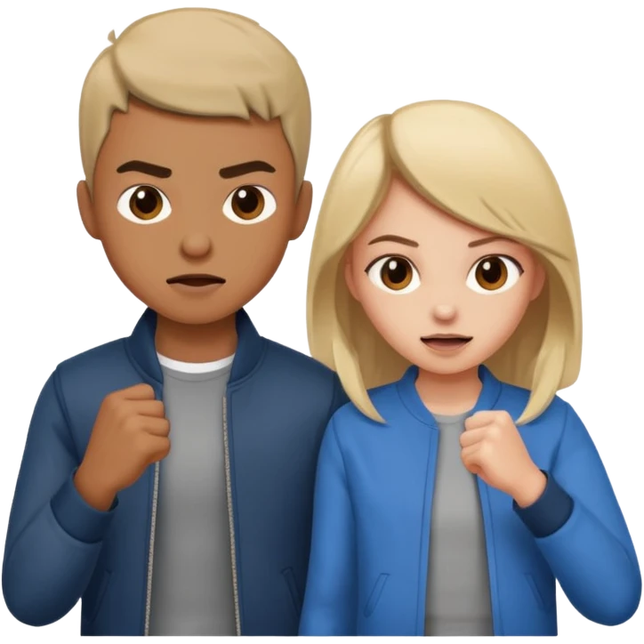 brother and sister fighting modern culture naughty  emoji