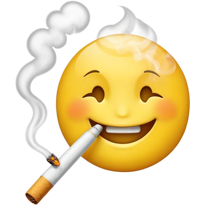 Make an emoji with a smiley face that smokes a cigarette emoji