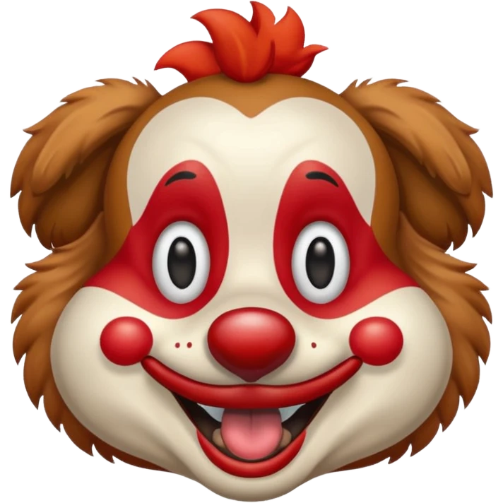 dog staff with a clown nose emoji