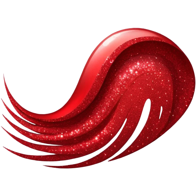 red glitter wave emoji