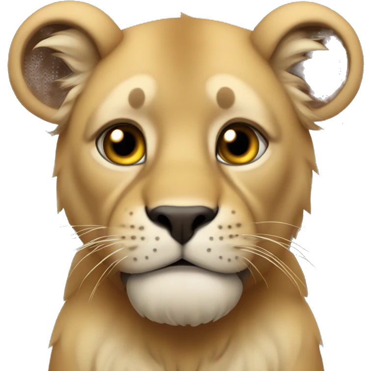 León bebe tierno con pestañas emoji
