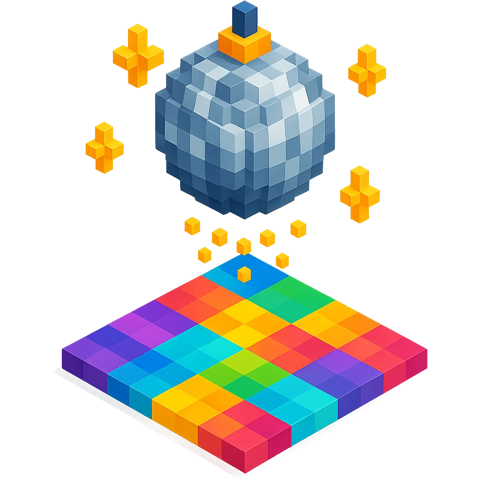 dance floor with animated light effects and a disco ball emoji