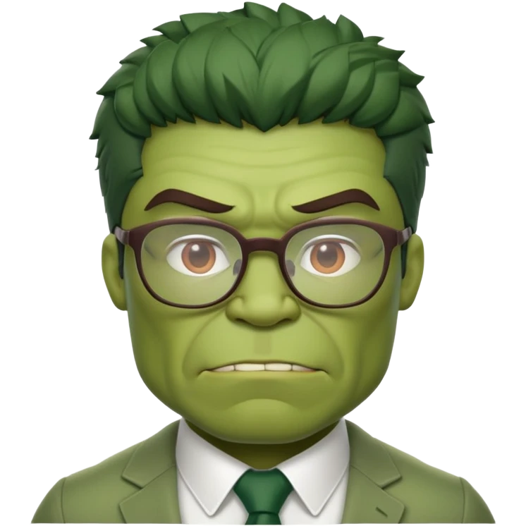 Professor Hulk with glasses and smart outfit emoji