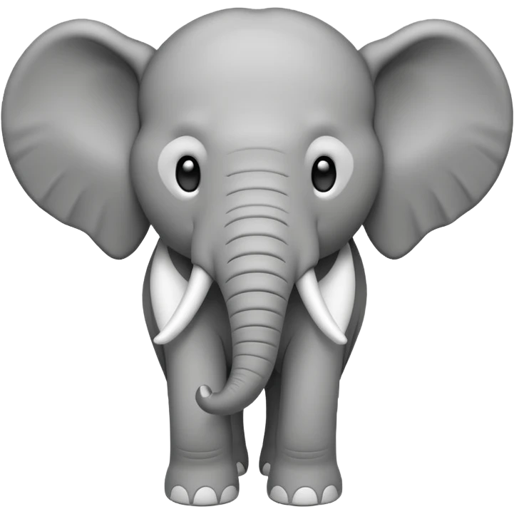 Front face of elephant without any colour only outline  emoji