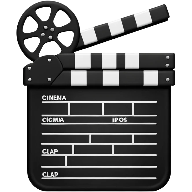 cinema clap black and white emoji