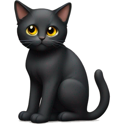 Gato negro acicalándose  emoji