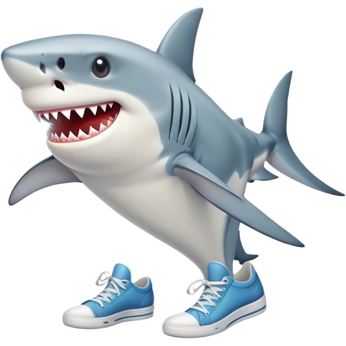 Shark with legs wearing shoes emoji