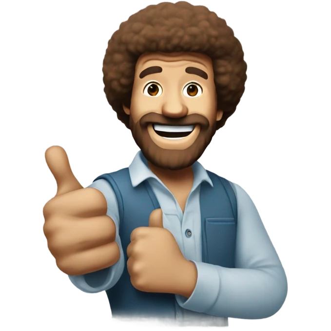 bob ross with thumbs up emoji