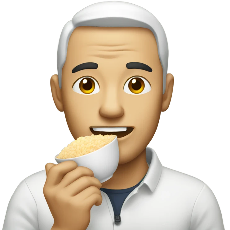 Man eating rice emoji