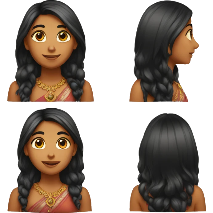 long hair indian girl  emoji