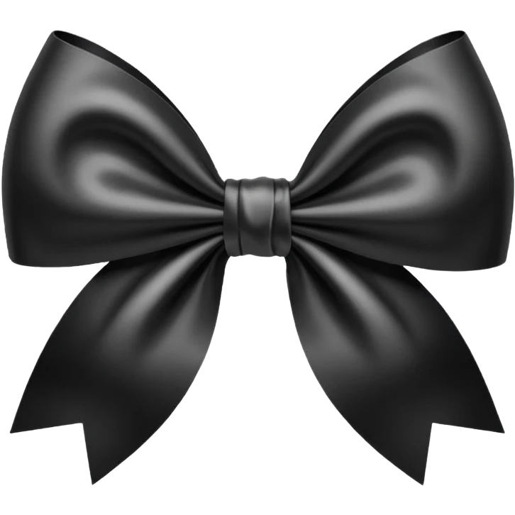 Black and white satin Bow emoji